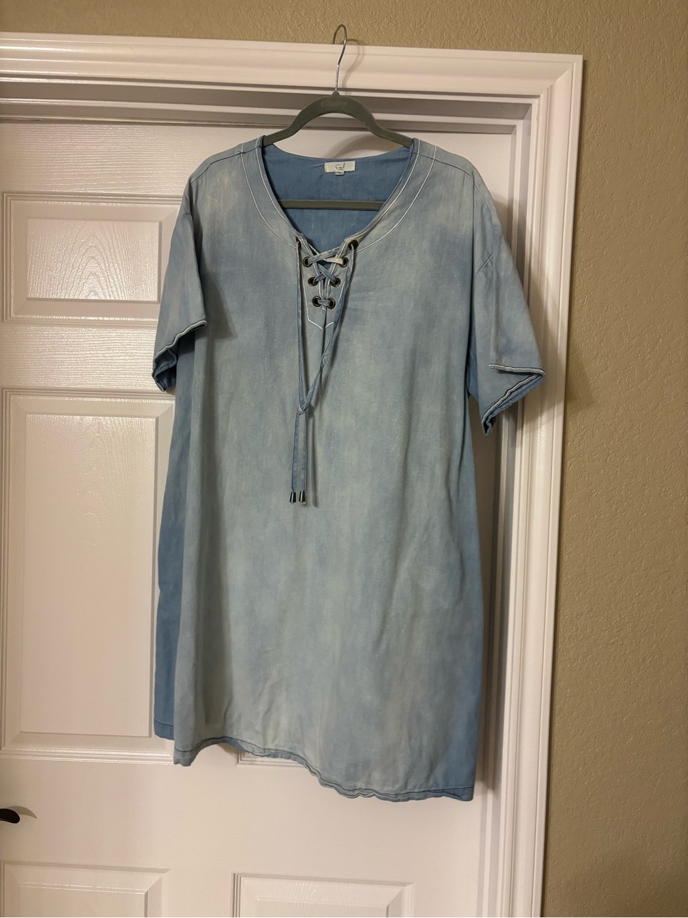 Denim/Tencel Lace-Up Casual Women’s Dress